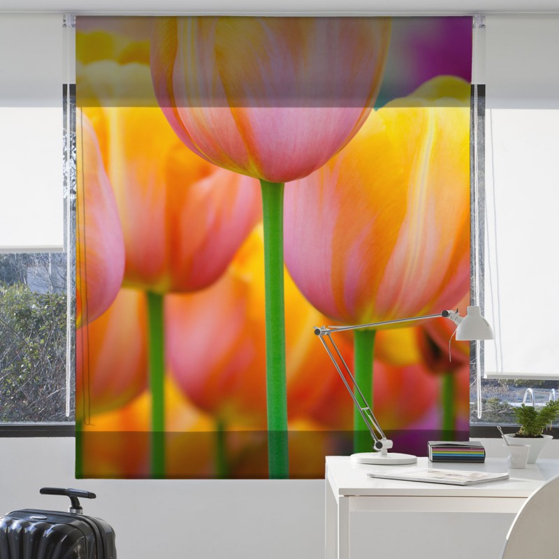  estor enrollable digital tulipanes 