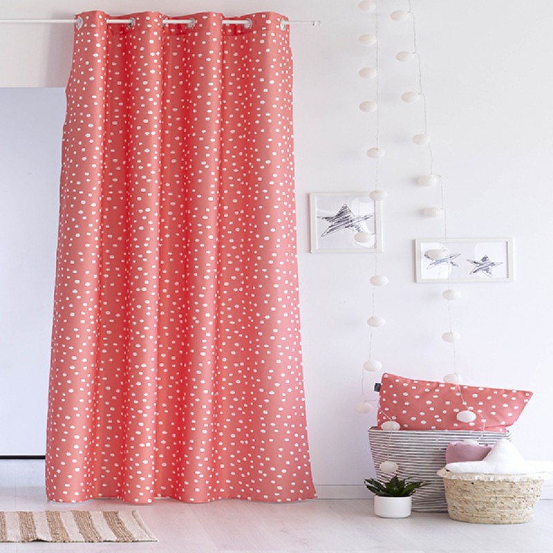  cortina confeccionada ollaos dibujo coordinado rosa 