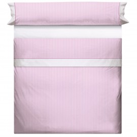 juego de sábanas toras rosa-blanco