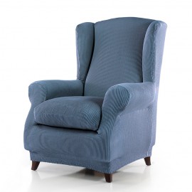 funda sillón orejero elástica rustica azul celeste 068