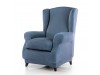 funda sillón orejero elástica rustica azul celeste 068