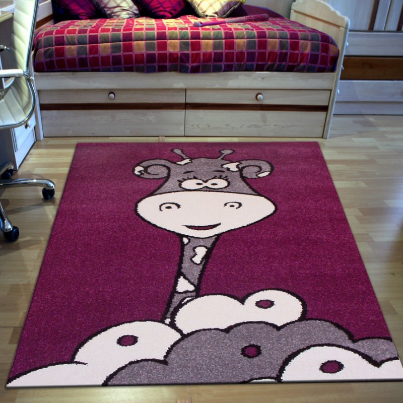  alfombra infantil jirafa lila 