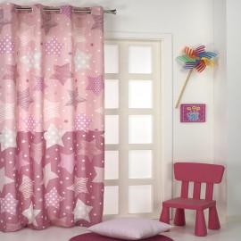 cortina confeccionada stars rosa