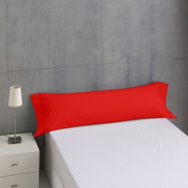 Funda de almohada de algodón color rojo